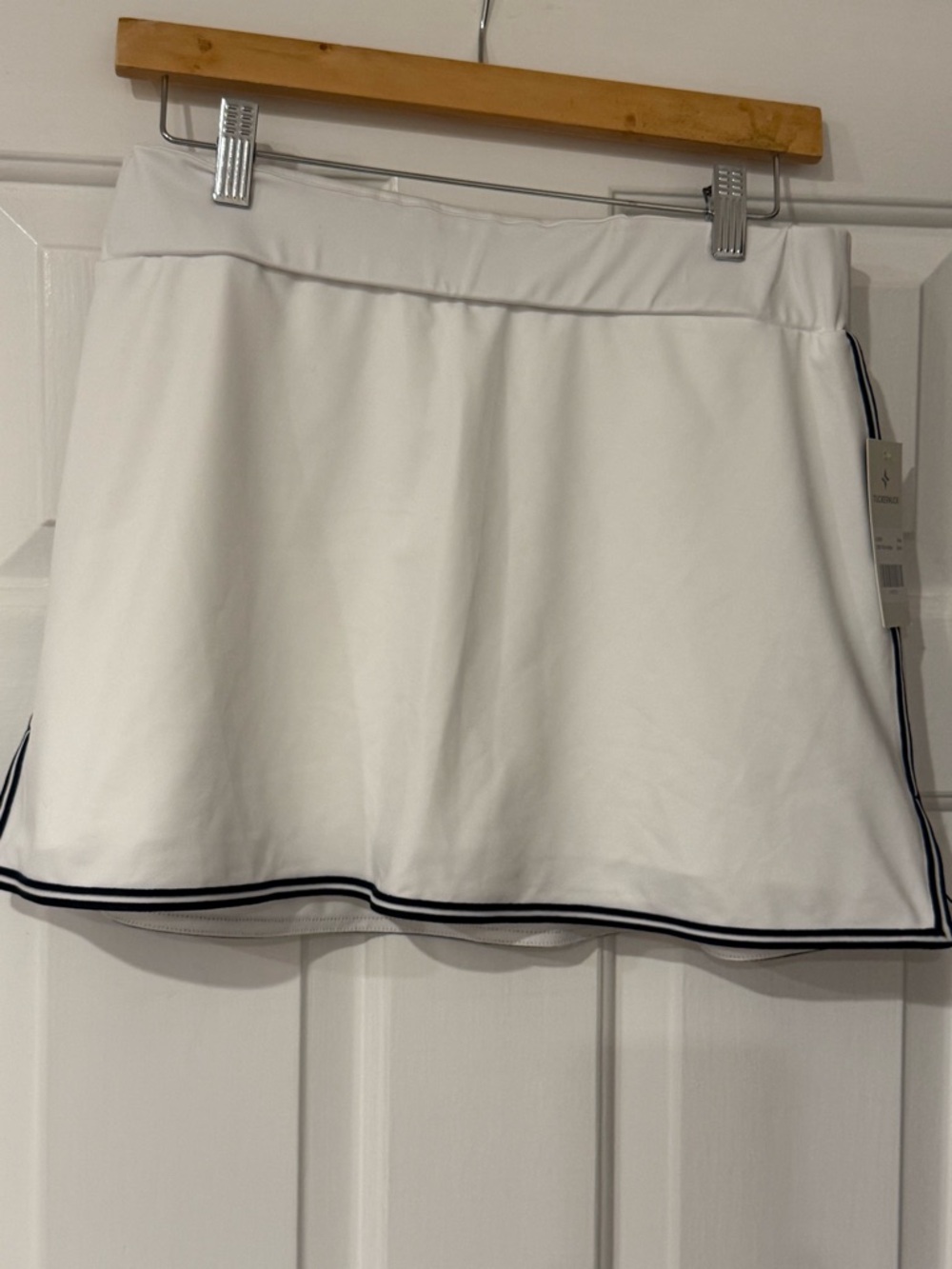 Tuckernuck White Mini Skirt with Navy Piping
